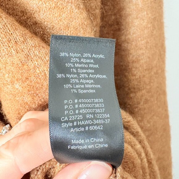 Aritzia the Group Babaton Wool Yak Nour Sweater Tan Brown Size Small - Picture 11 of 11